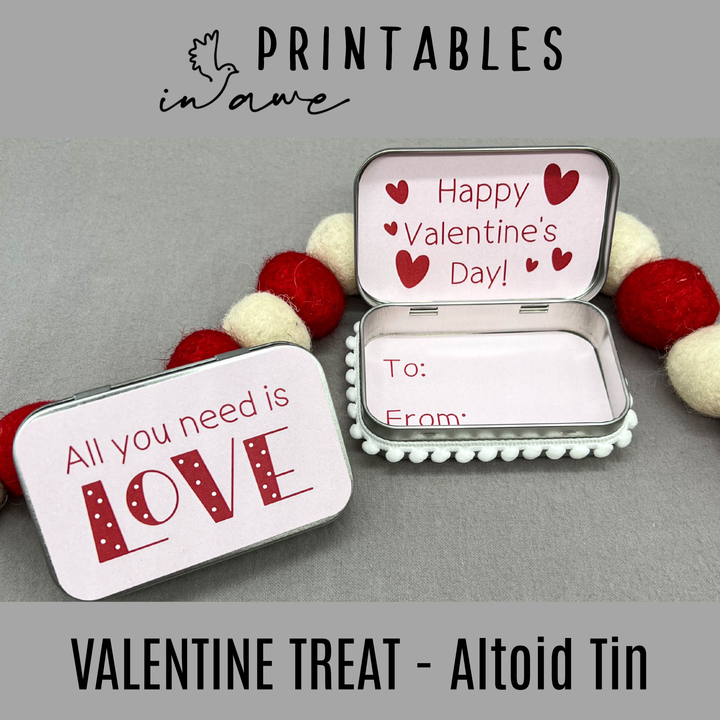 Valentine's Day Printable Crafts for DIY Enthusiasts - Altoid Tin Project Kit - inAWE Handmade Gifts, Personalized Gifts, Spiritual Gifts
