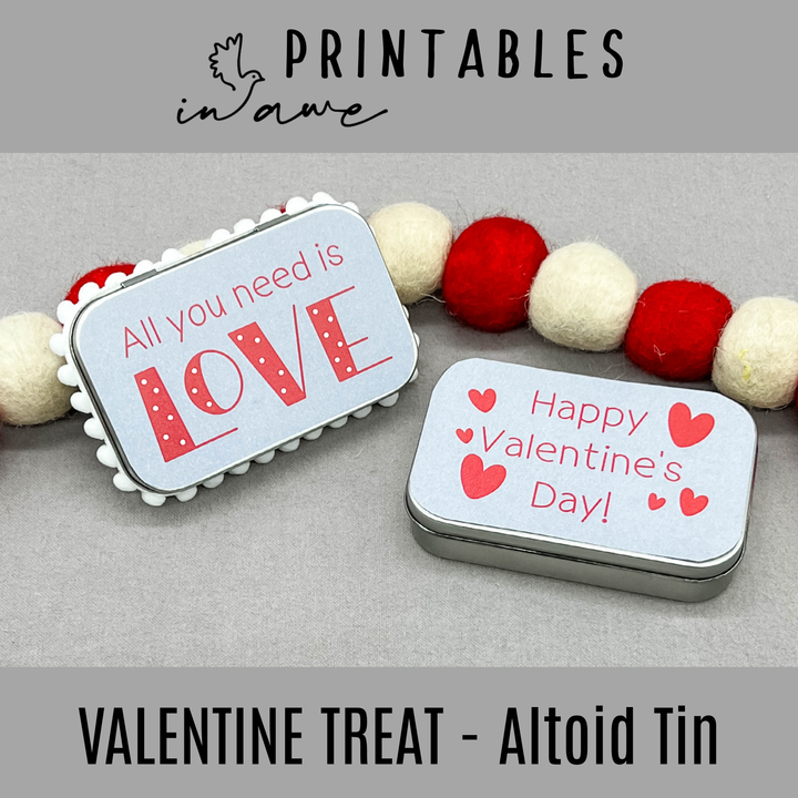 DIY Saint Valentine Treats for School - Printable Altoid Tin Craft Kit - inAWE Handmade Gifts, Personalized Gifts, Spiritual Gifts