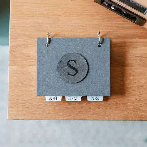 Handcrafted Hardcover Personalized Address Book with Laser-Engraved Initial - inAWE Handmade Gifts, Personalized Gifts, Spiritual Gifts