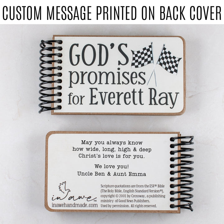Race Car Christian Book for Kids – 7 Promises of God with Bible Verses - inAWE Handmade Gifts, Personalized Gifts, Spiritual Gifts