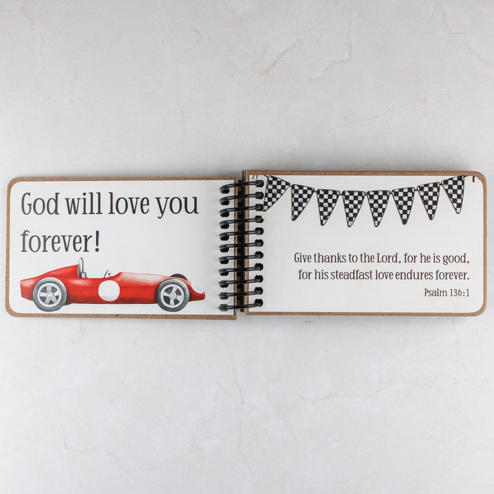 Race Car Christian Book for Kids – 7 Promises of God with Bible Verses - inAWE Handmade Gifts, Personalized Gifts, Spiritual Gifts