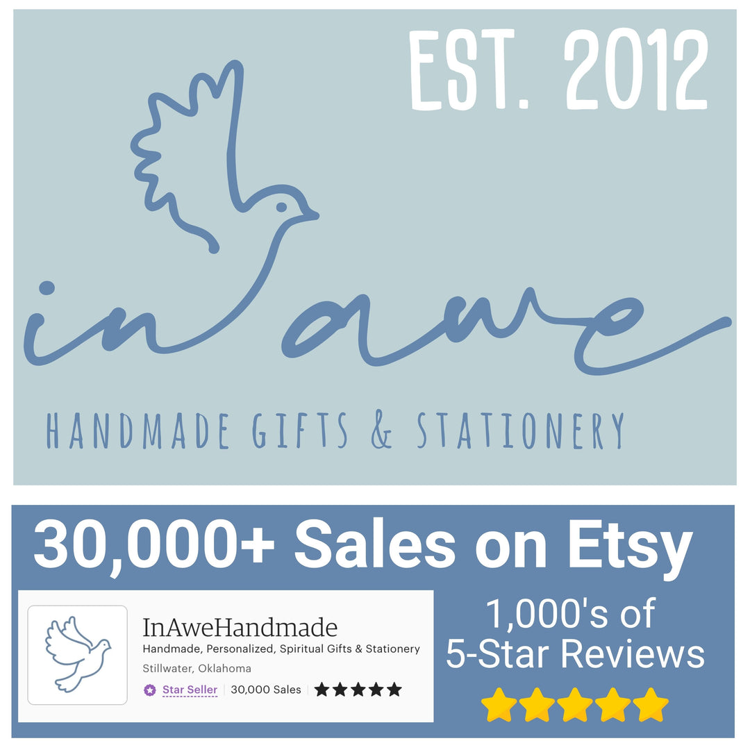 inAWE was established in 2012 with 30,000+ sales on Etsy and thousands of 5 star reviews.