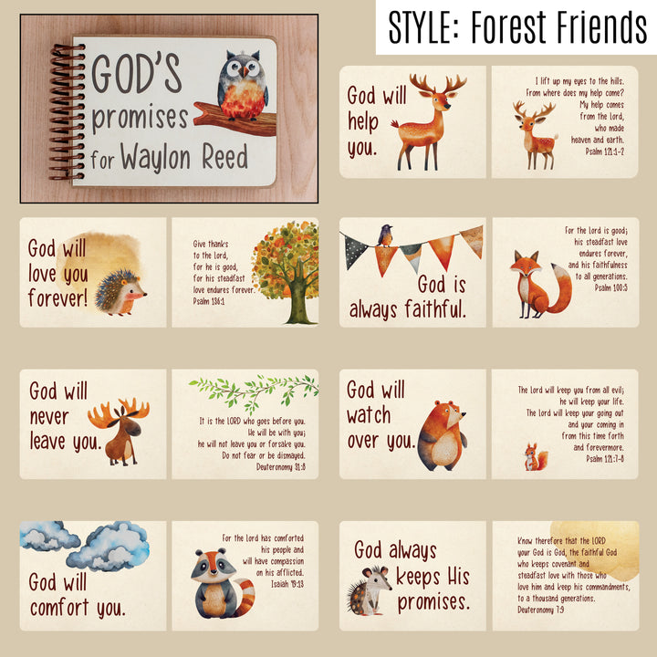 Personalized baptism gift - 7 promises of God with Bible verses for kids