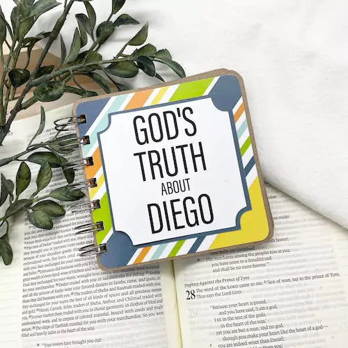 Bible Verse Book with Printed Title - Bright Stripe - inAWE Handmade Gifts, Personalized Gifts, Spiritual Gifts