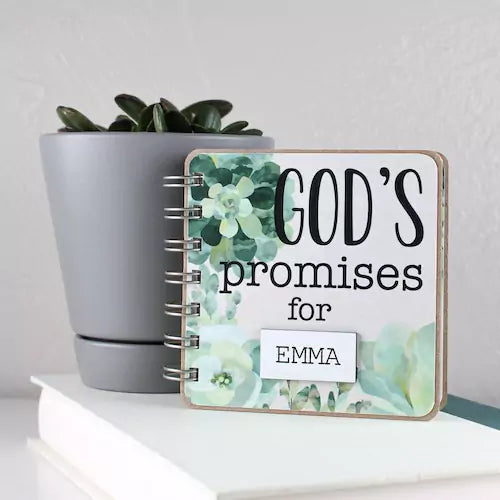 Bible Verse Book with Nameplate - Succulents - inAWE Handmade Gifts, Personalized Gifts, Spiritual Gifts