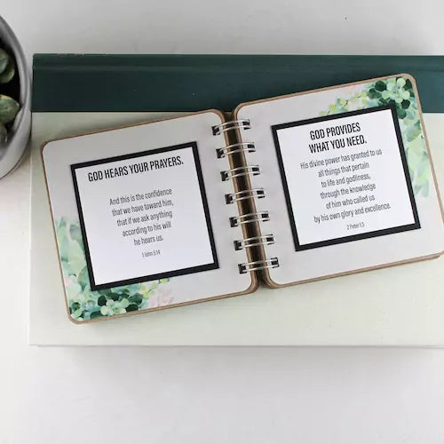 Bible Verse Book with Nameplate - Succulents - inAWE Handmade Gifts, Personalized Gifts, Spiritual Gifts