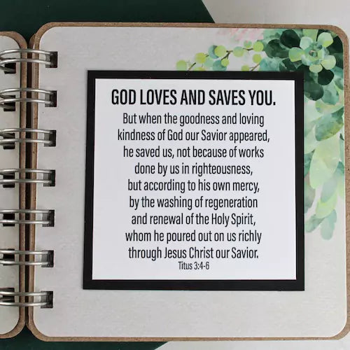 Bible Verse Book with Nameplate - Succulents - inAWE Handmade Gifts, Personalized Gifts, Spiritual Gifts