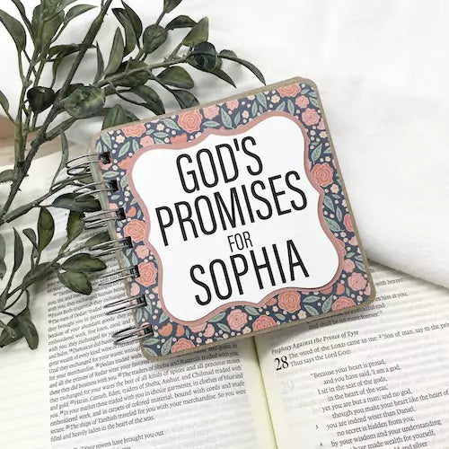 Bible Verse Book with Printed Title - Coral+Green - inAWE Handmade Gifts, Personalized Gifts, Spiritual Gifts