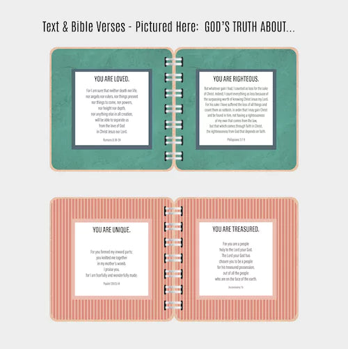Bible Verse Book with Printed Title - Coral+Green - inAWE Handmade Gifts, Personalized Gifts, Spiritual Gifts