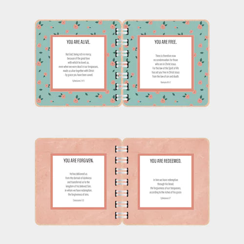 Bible Verse Book with Printed Title - Coral+Green - inAWE Handmade Gifts, Personalized Gifts, Spiritual Gifts