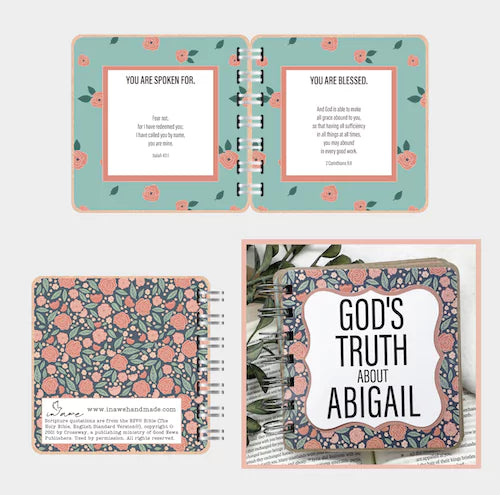 Bible Verse Book with Printed Title - Coral+Green - inAWE Handmade Gifts, Personalized Gifts, Spiritual Gifts