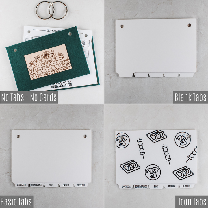 Custom Recipe Book | Personalized Cookbook with Alpha Tabs - inAWE Handmade Gifts, Personalized Gifts, Spiritual Gifts