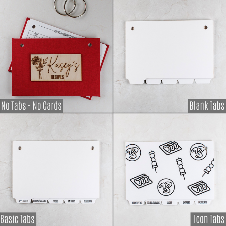 Personalised Recipe Book | Custom Cookbook with Alpha Tabs - inAWE Handmade Gifts, Personalized Gifts, Spiritual Gifts