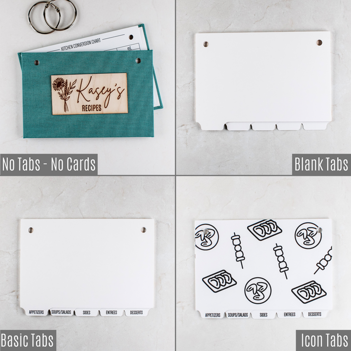 Custom Recipe Books | Personalized Cookbook with Alpha Tabs - inAWE Handmade Gifts, Personalized Gifts, Spiritual Gifts