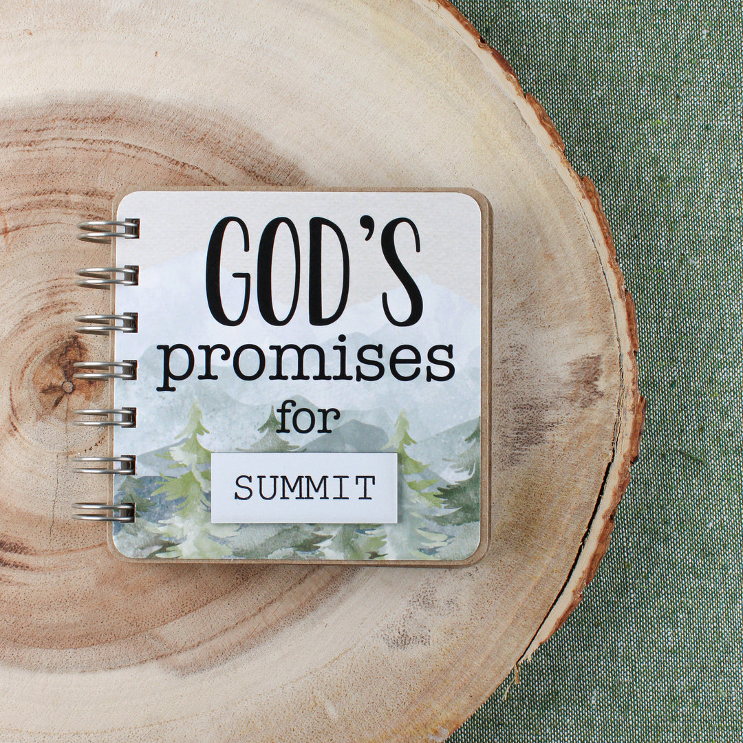 Bible Verse Book with Nameplate - Mountains - inAWE Handmade Gifts, Personalized Gifts, Spiritual Gifts