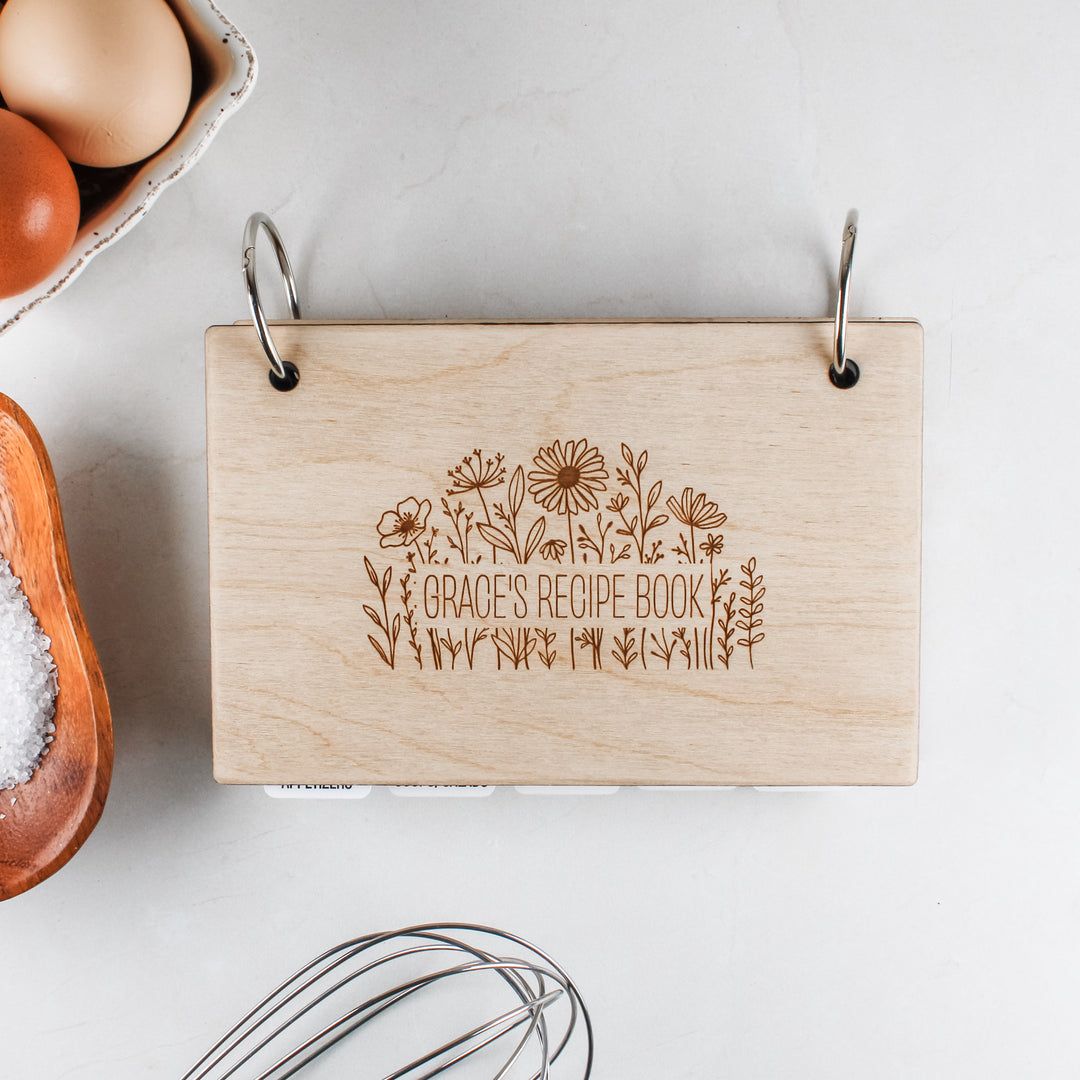 Personalized Recipe Binder | Custom Cookbook Organizer with Laser Engraving - inAWE Handmade Gifts, Personalized Gifts, Spiritual Gifts