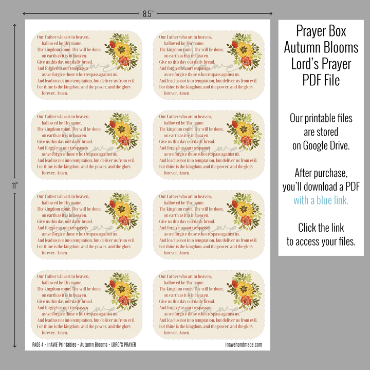 DIY Prayer Box Printable | Instant Download Craft with The Lord’s Prayer - inAWE Handmade Gifts, Personalized Gifts, Spiritual Gifts