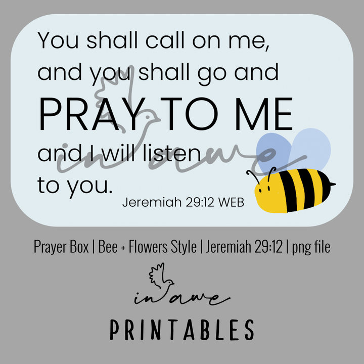 DIY Prayer Box Printable for Kids with Bees & Flowers | Fun Prayer Craft for Sunday School - inAWE Handmade Gifts, Personalized Gifts, Spiritual Gifts