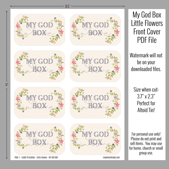 DIY Prayer Box Printable with Delicate Floral Design | Perfect Prayer Crafts for Women - inAWE Handmade Gifts, Personalized Gifts, Spiritual Gifts