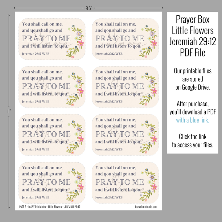 DIY Prayer Box Printable with Delicate Floral Design | Perfect Prayer Crafts for Women - inAWE Handmade Gifts, Personalized Gifts, Spiritual Gifts