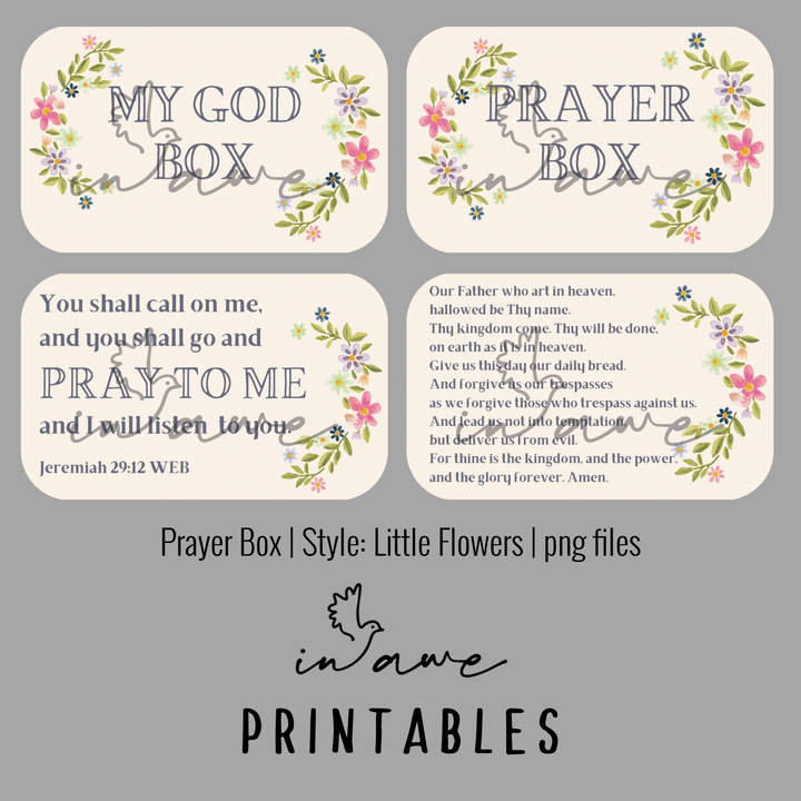 DIY Prayer Box Printable with Delicate Floral Design | Perfect Prayer Crafts for Women - inAWE Handmade Gifts, Personalized Gifts, Spiritual Gifts