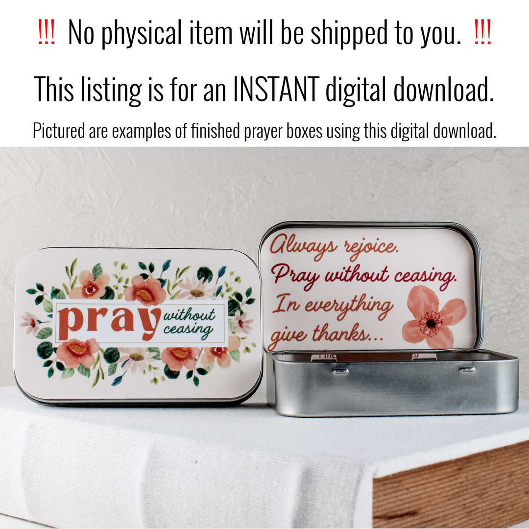 DIY Prayer Box Printable - Pray Without Ceasing | Ideal for Women’s Ministry Events - inAWE Handmade Gifts, Personalized Gifts, Spiritual Gifts