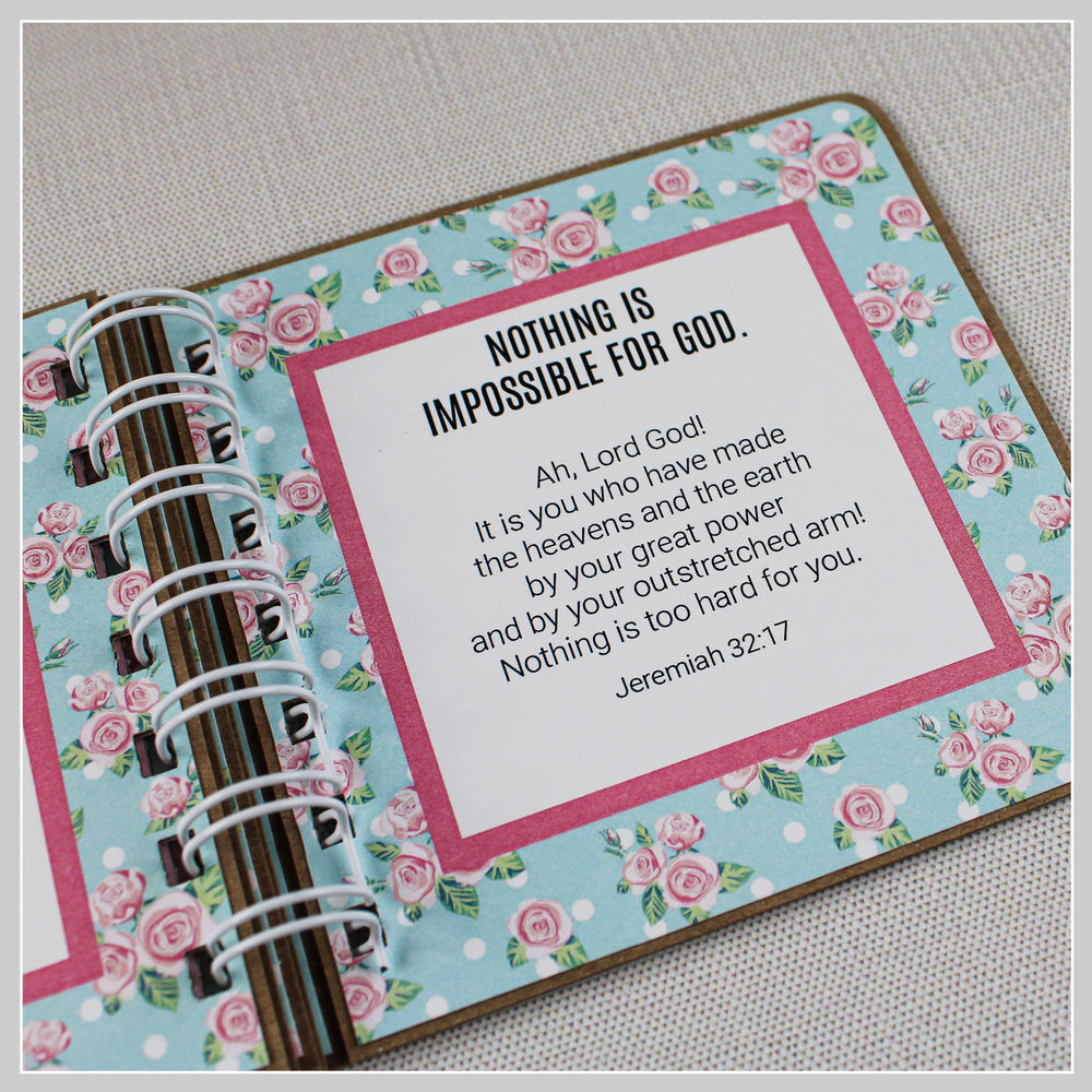 Bible Verse Book with Printed Title - Pink Chic - inAWE Handmade Gifts, Personalized Gifts, Spiritual Gifts