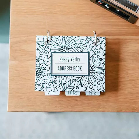 personalized address books - handcrafted by inawehandmade in USA.