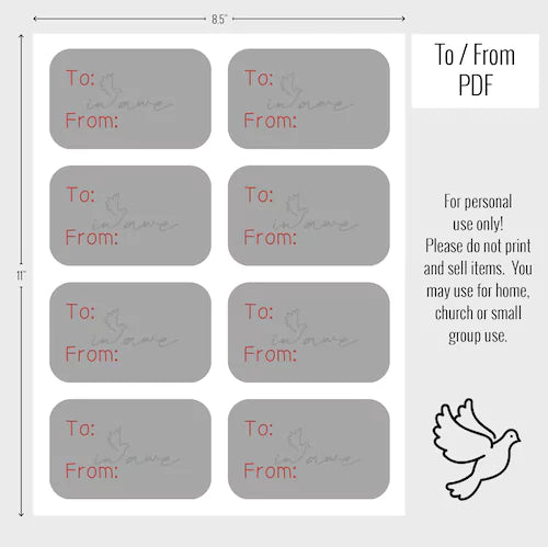 To From label for altoid tin craft project - pdf printable.