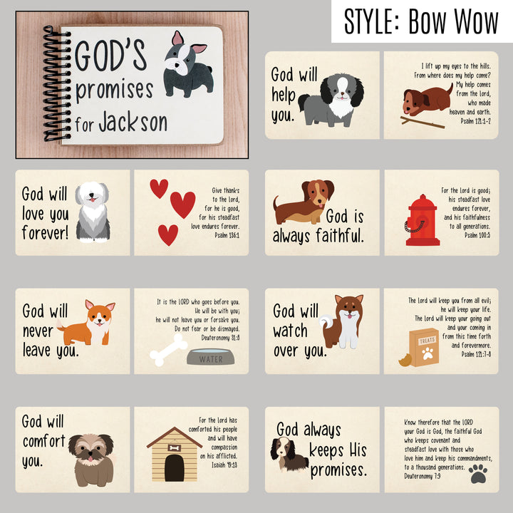 Personalized baptism gift - 7 promises of God with Bible verses for kids