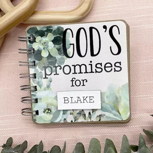 Bible Verse Book with Nameplate - Succulents - inAWE Handmade Gifts, Personalized Gifts, Spiritual Gifts 