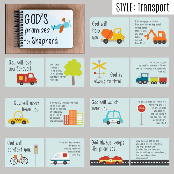 Personalized baptism gift - 7 promises of God with Bible verses for kids