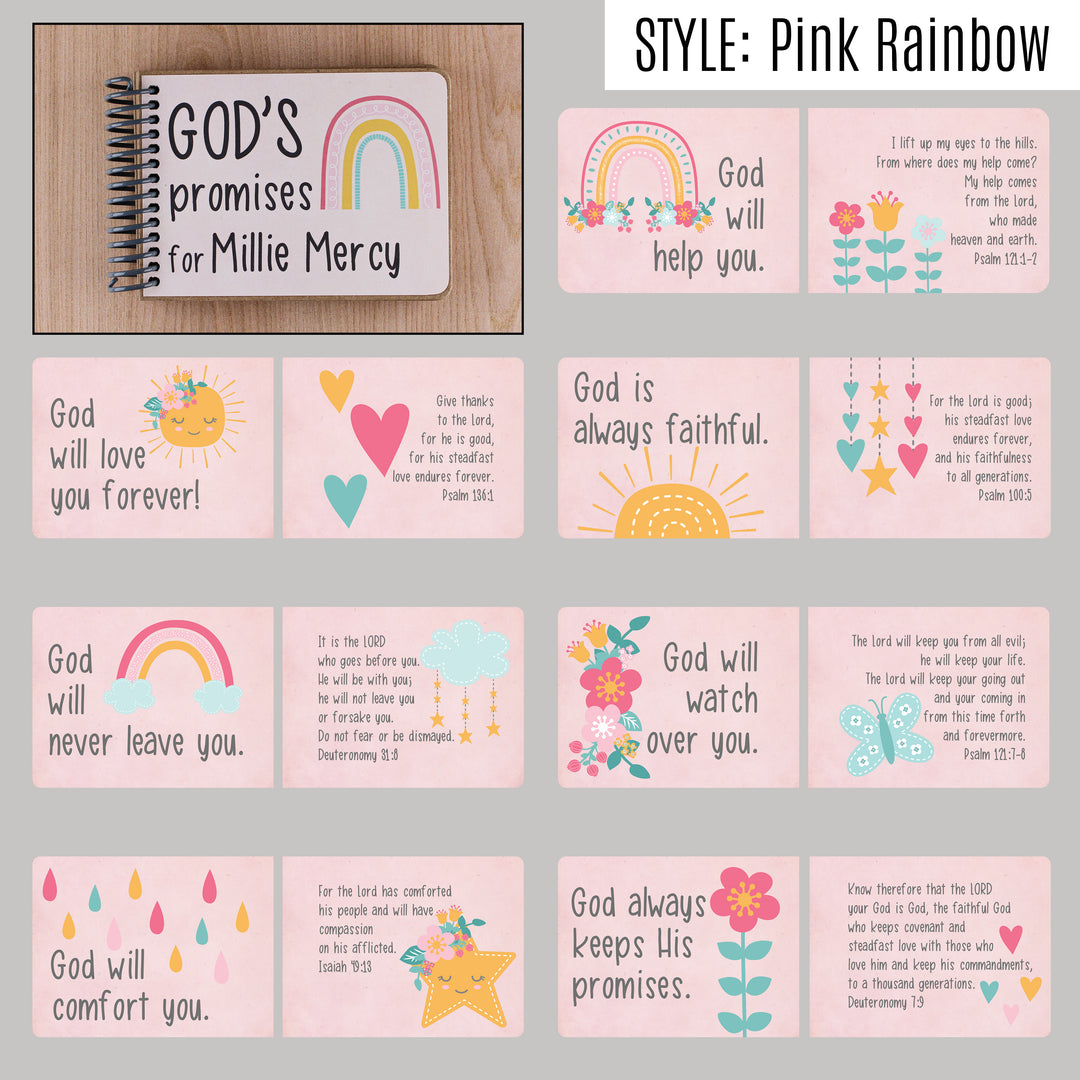 Personalized baptism gift - 7 promises of God with Bible verses for kids