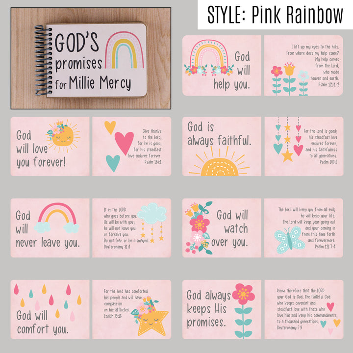 Personalized baptism gift - 7 promises of God with Bible verses for kids