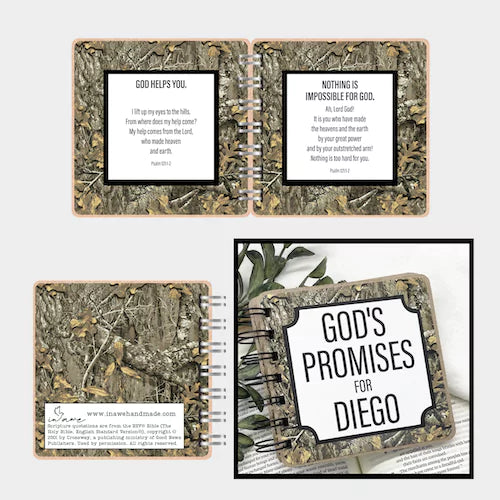 Bible Verse Book with Printed Title - Mossy Oak - inAWE Handmade Gifts, Personalized Gifts, Spiritual Gifts