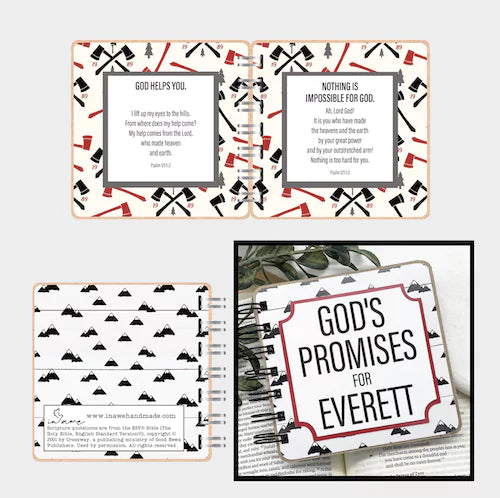 Bible Verse Book with Printed Title - Lumberjack - inAWE Handmade Gifts, Personalized Gifts, Spiritual Gifts