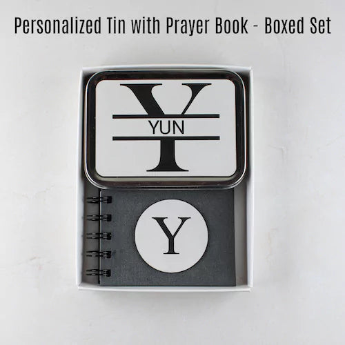 Personalized Christian Couple Prayer Tin and Handcrafted Book - A Unique Spiritual Keepsake - inAWE Handmade Gifts, Personalized Gifts, Spiritual Gifts