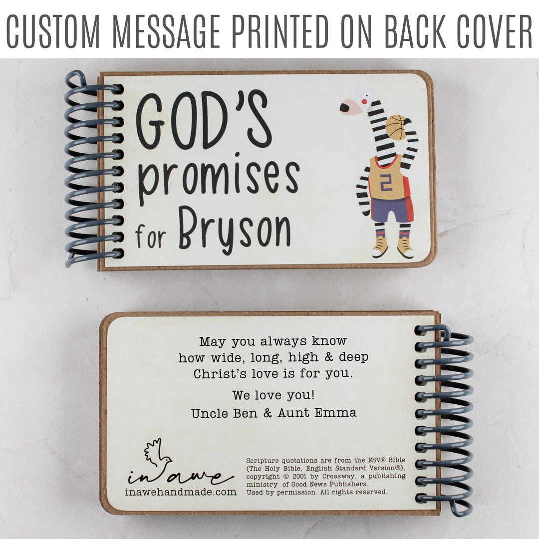 7 promises of God with Bible verses for children - personalized with custom message