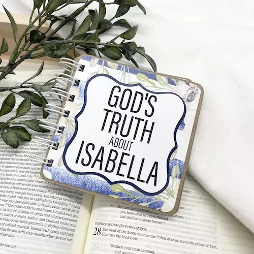 Bible Verse Book with Printed Title - Floral Blue - inAWE Handmade Gifts, Personalized Gifts, Spiritual Gifts