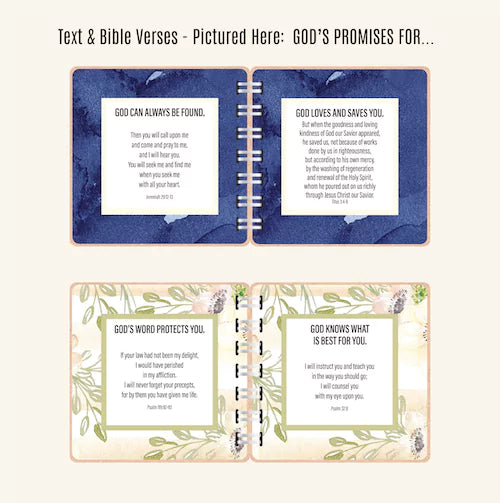 Bible Verse Book with Printed Title - Floral Blue - inAWE Handmade Gifts, Personalized Gifts, Spiritual Gifts 