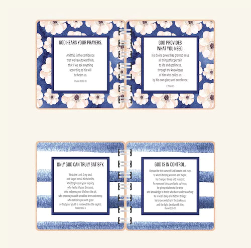 Bible Verse Book with Printed Title - Floral Blue - inAWE Handmade Gifts, Personalized Gifts, Spiritual Gifts