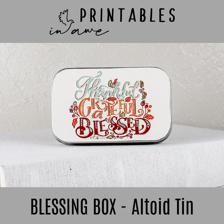 Friendsgiving Gift Idea - Printable Blessing Box with Autumn Leaves Design - inAWE Handmade Gifts, Personalized Gifts, Spiritual Gifts