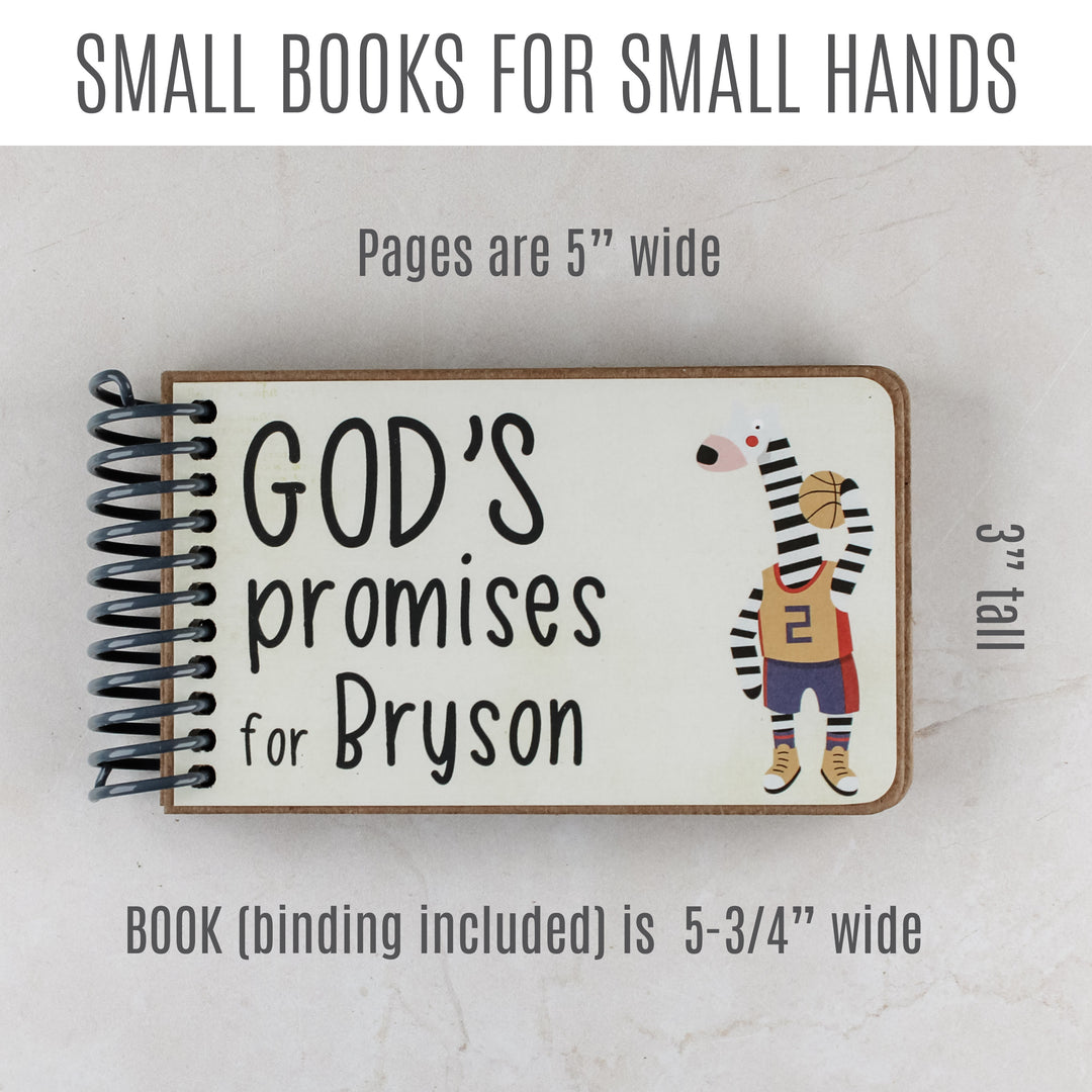 God's Promises personalized book with Bible verses for kids - sports gift