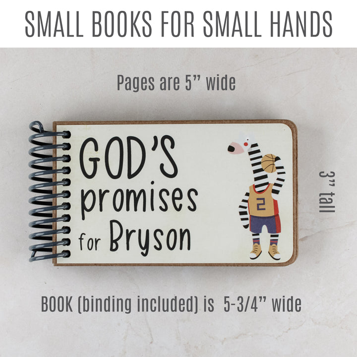 God's Promises personalized book with Bible verses for kids - sports gift