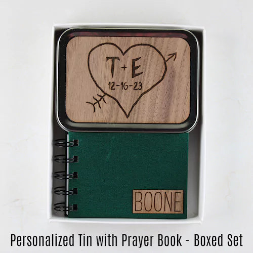 Prayer Book + Keepsake Tin Boxed Set - Gifts for Christian Wedding - inAWE Handmade Gifts, Personalized Gifts, Spiritual Gifts