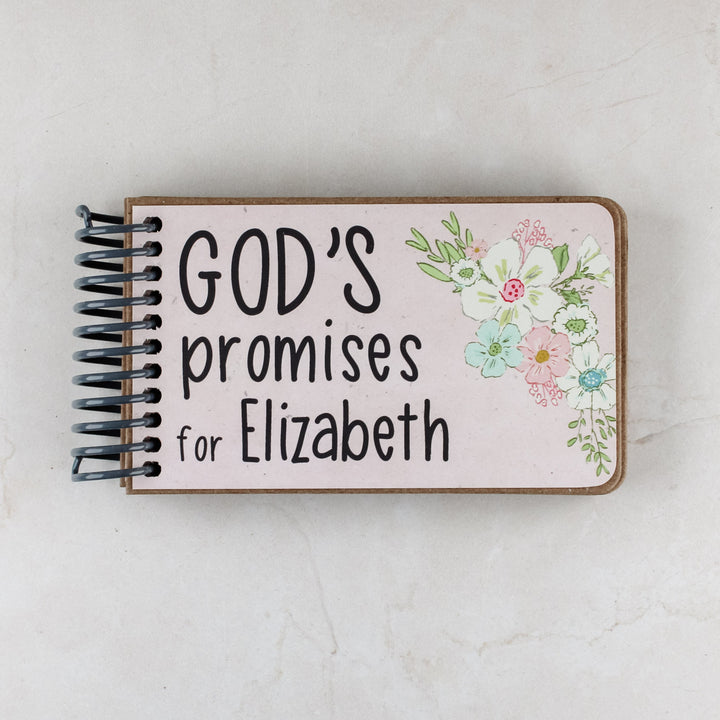 personalized book, gods promises for kids, scriptures for kids - pink girl gift with dainty flowers.