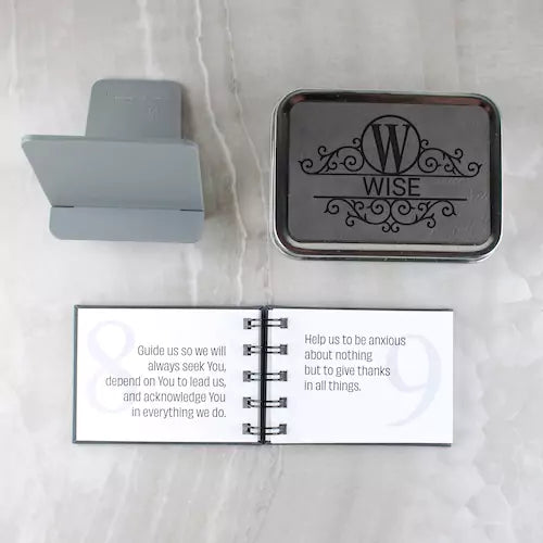 Happy Anniversary Religious Gift - Personalized Prayer Book & Keepsake Tin - inAWE Handmade Gifts, Personalized Gifts, Spiritual Gifts