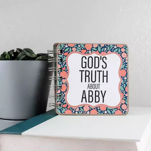 Bible Verse Book with Printed Title - Coral+Green - inAWE Handmade Gifts, Personalized Gifts, Spiritual Gifts