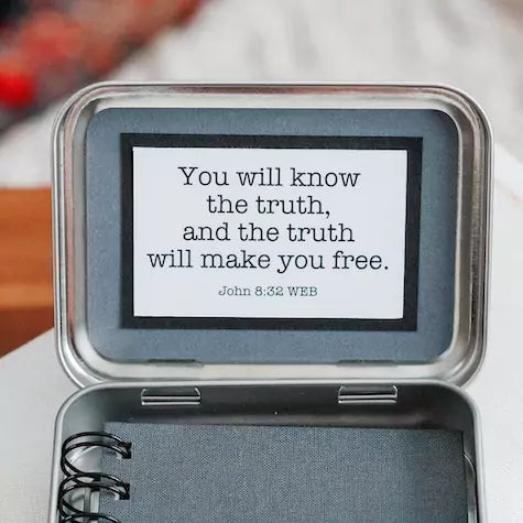 Truth Tin - Basketweave - inAWE Handmade Gifts, Personalized Gifts, Spiritual Gifts