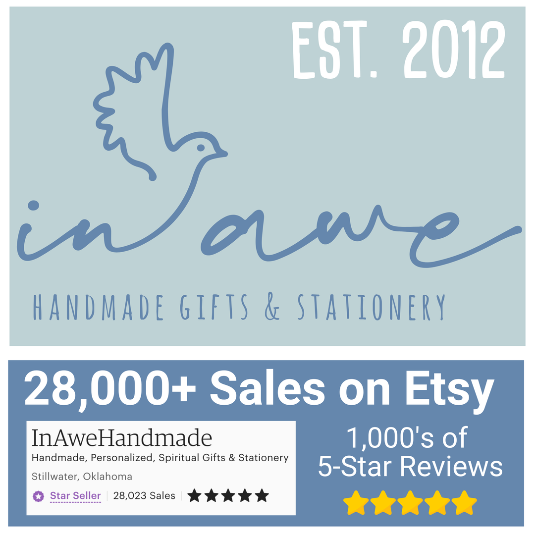 Purchase with confidence - inAWE established in 2012 with 28,000+ sales on Etsy and thousands of 5 star reviews.